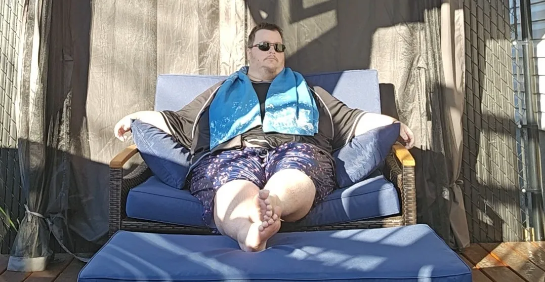 Relaxing on the patio